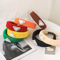 new fashion triangle brand lady candy color hairband thick sponge headband multicolor optional