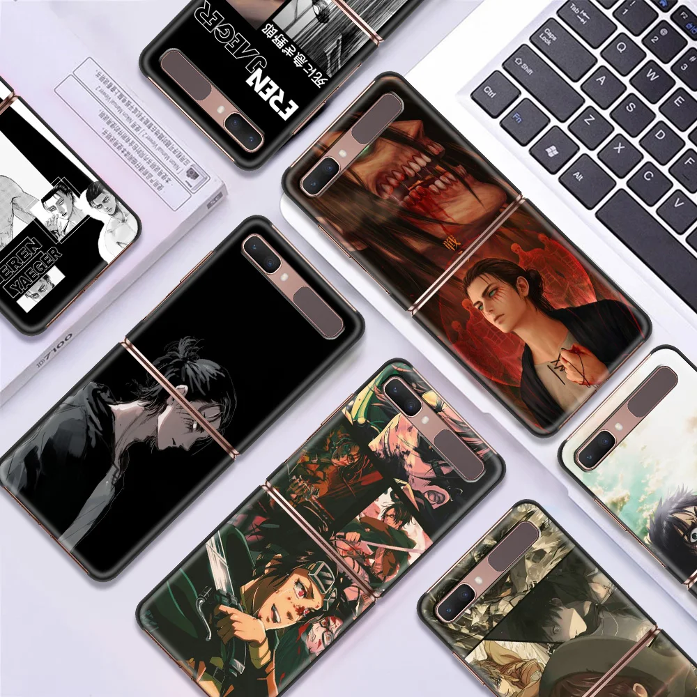 

Eren Jaeger Smartphone Accessories For Samsung Galaxy Z flip Z flip3 5G Case Slim Protective Shell Shockproof Hard Cover Coque