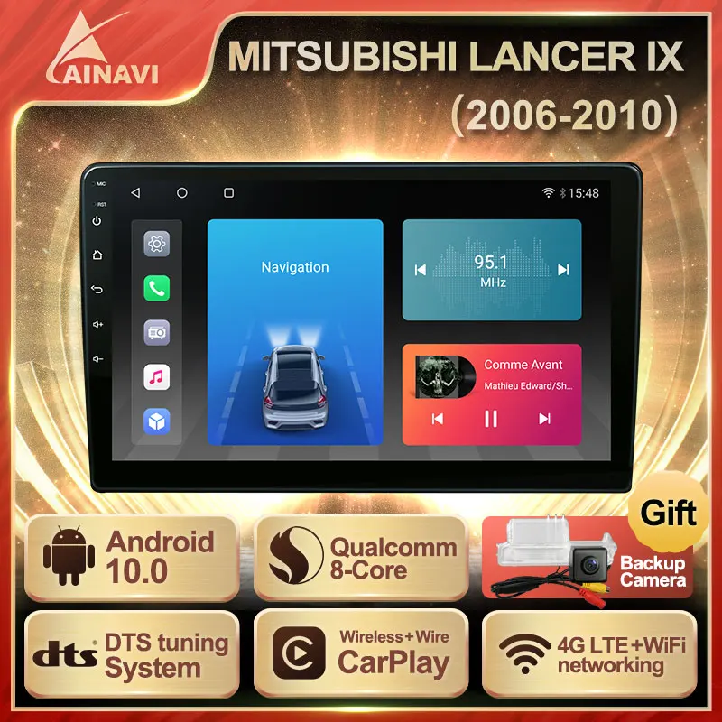 Автомобильный радиоприемник Android 10 0 QLED экран для MITSUBISHI LANCER IX 2006 2010 автомобильный
