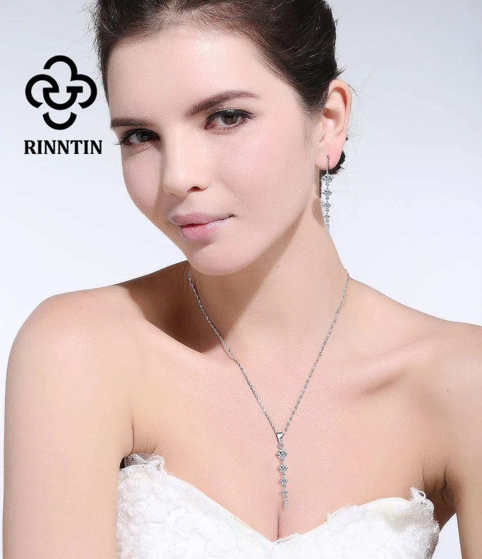 Комплект из колье и серёг серебра 925 пробы с фианитом|jewelry sets|necklace anecklace necklace |