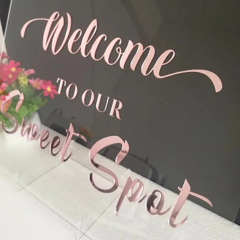 Знак приветствия на свадьбу персонализированный Свадебный знак из розового