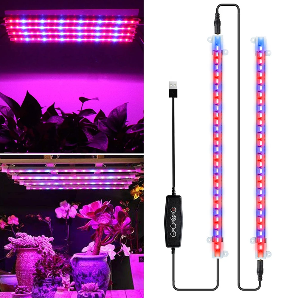 

Лента светодиодная полного спектра для выращивания растений, приглушаемая лампа с таймером для комнатных растений, саженцев, фитолампа, кр...