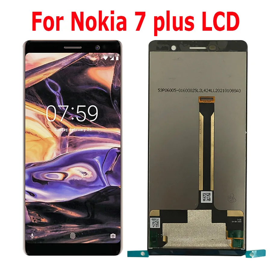 

6,0 "Оригинальный ЖК-дисплей для Nokia 7plus, сменный дигитайзер сенсорного экрана в сборе для Nokia 7plus LCD