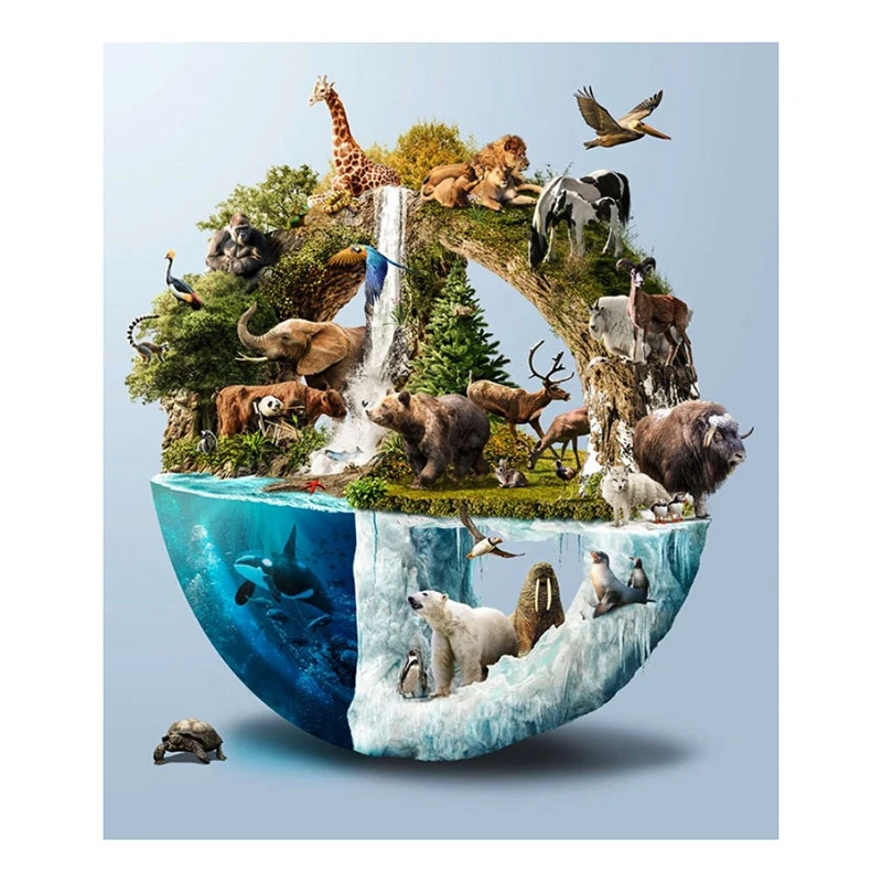 DIY Полная Алмазная картина коллекция животных слон Кит полярная вышивка с