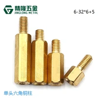 50pcs thread 6 3265 hex brass standoff spacer screw pillar pcb computer pc motherboard male to female standoff spacer