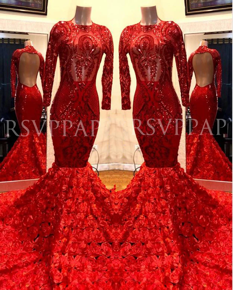 Красное Длинное Платье Русалка для выпускного вечера 2021 блестящий топ с