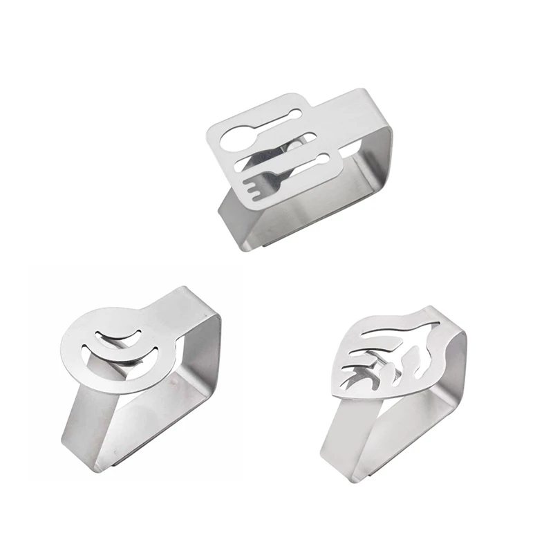 

4 Pcs Set Stainless Steel Tablecloth Clamps Wedding Promenade Table Cover Holder Clip Promenade Round Board Stable Clips Cutlery