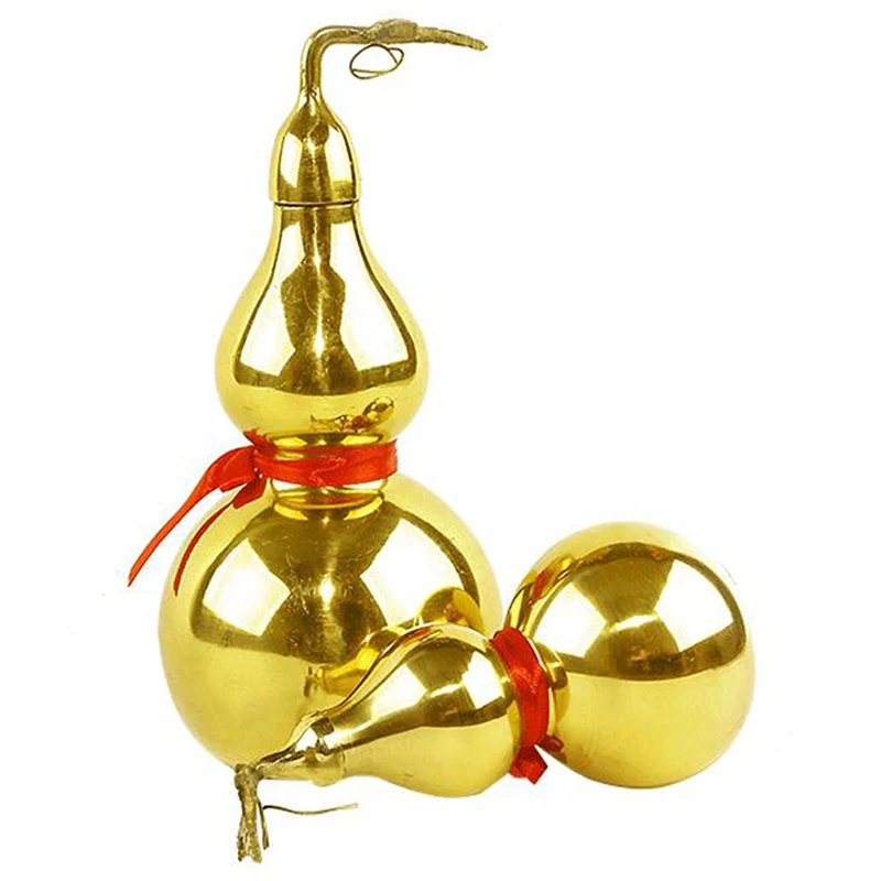 Традиционный китайский натуральный Feng Shui Gourd колено латунь психического