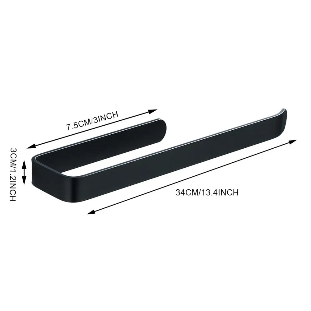 Акриловый поддерживатель туалетной бумаги для кухни и ванной комнаты настенного крепления, современный черный крюк для полотенец.