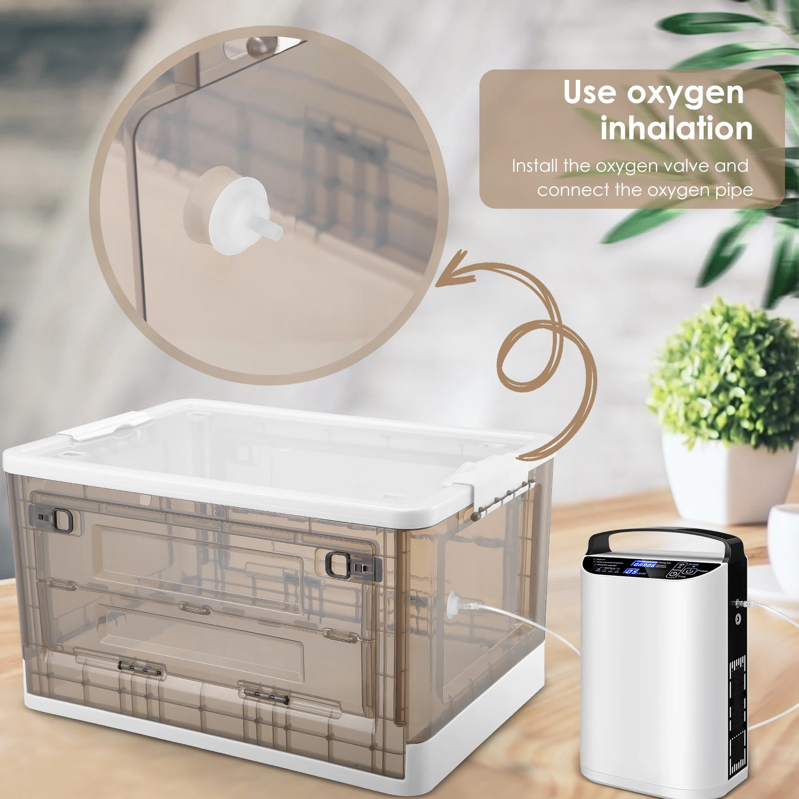 Caja de nebulizaci&oacute;n para cachorros, incubadora grande para guarder&iacute;a, plegable con ruedas, f&aacute;cil de llevar, sala de ox&iacute;geno para mascotas-2