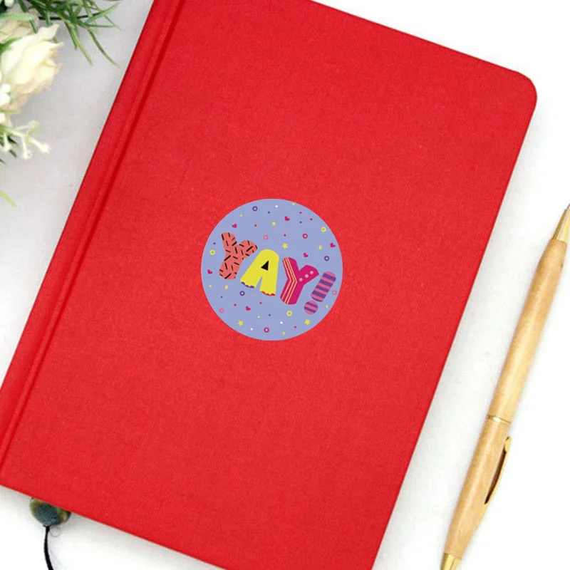 

500pcs/roll Round Cartoon Stickers 1 Inch Cute Kids Reward Paper Stickers for Children Encouragement Stickers School Supplies