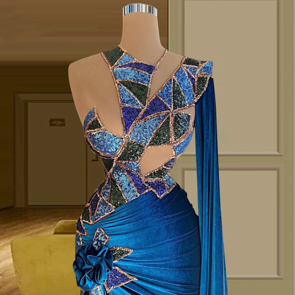 

YILIBER Evening dresses 2021 vintage vlack pearls long sleeves evening gowns beading prom dresses for women short dresses