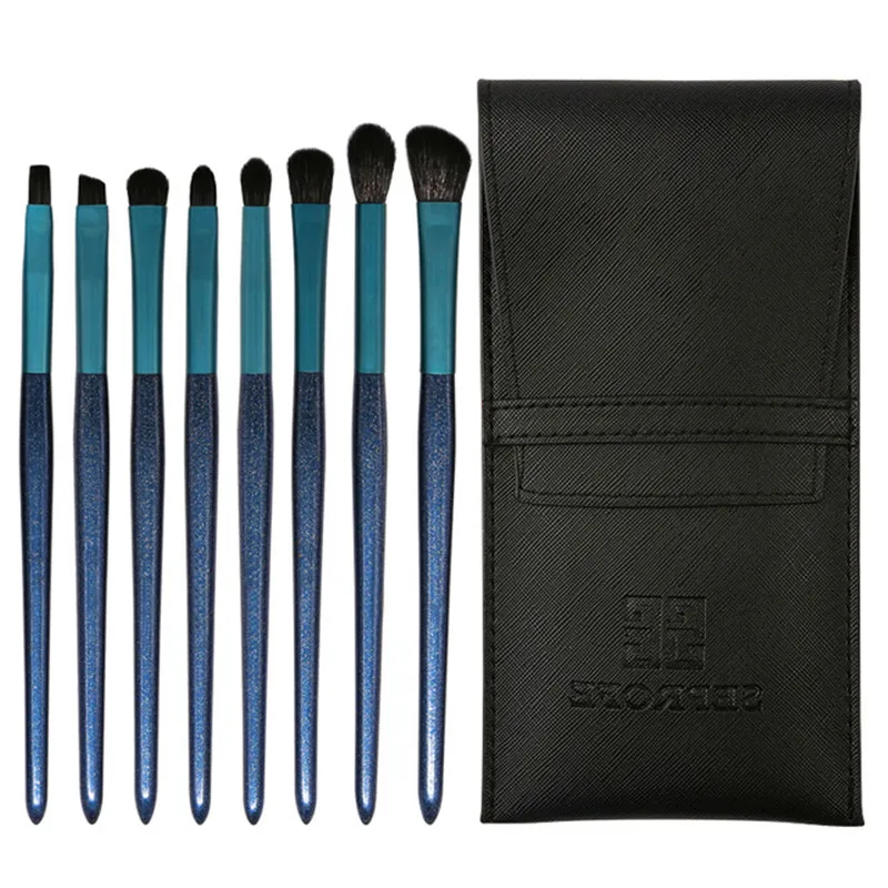 Набор кистей для макияжа с сумкой 8 шт./лот растушевки теней подводки глаз ресниц