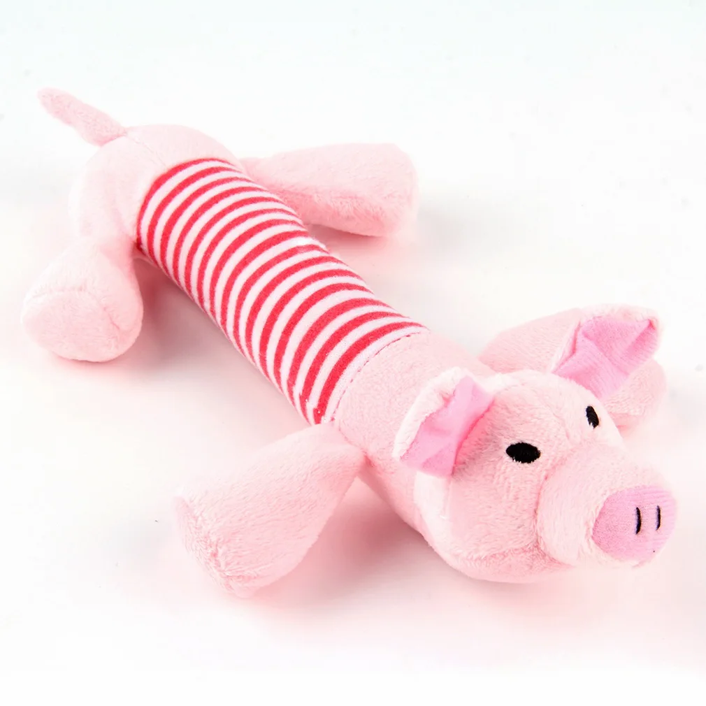 

Dog Toys Pet Puppy Chew Squeaker Squeaky Plush Stuffed Squeaking Animals Pet Toy Sound Duck Pig & Elephant Noise Maker For Pets