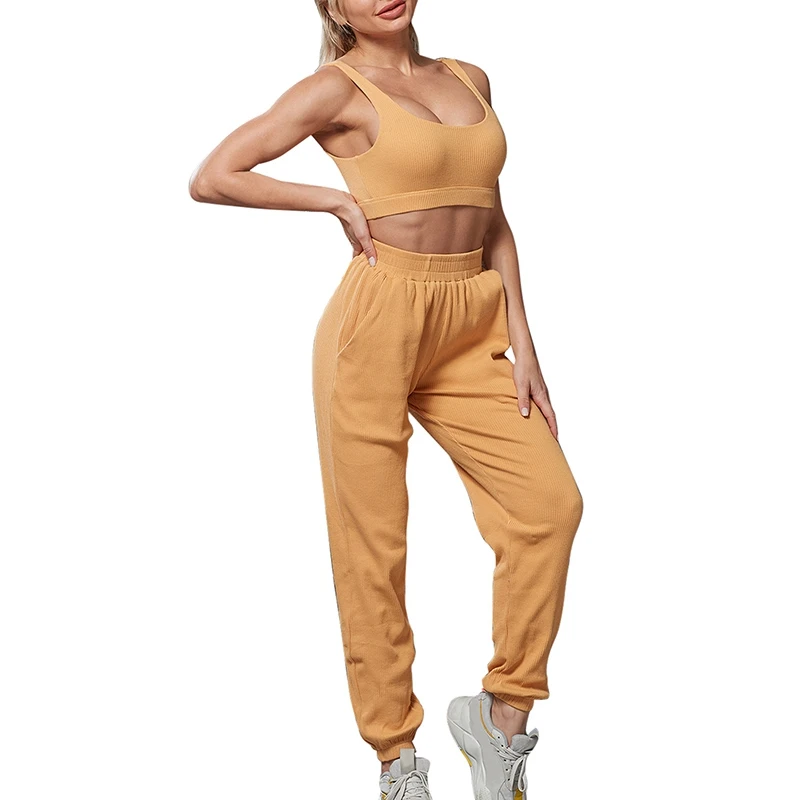 

Clearance Sale Sexy Women Sweatpants Set Tracksuit Sleeveless Tops And Sport Loose Jogger Pants Two Piece Set Outfits Sport Suit