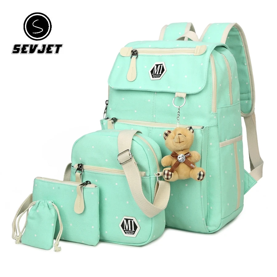 Набор из 4 предметов набор рюкзаков с принтом в горошек школьные сумки для