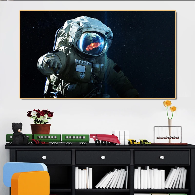 Домашний декор холст картина искусство на стену Женский космический астронавт
