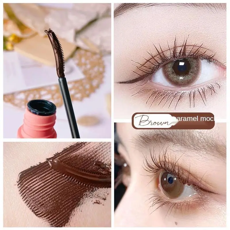 Тушь для ресниц черно-коричневая водостойкая не размазывающая удлиняющая тушь
