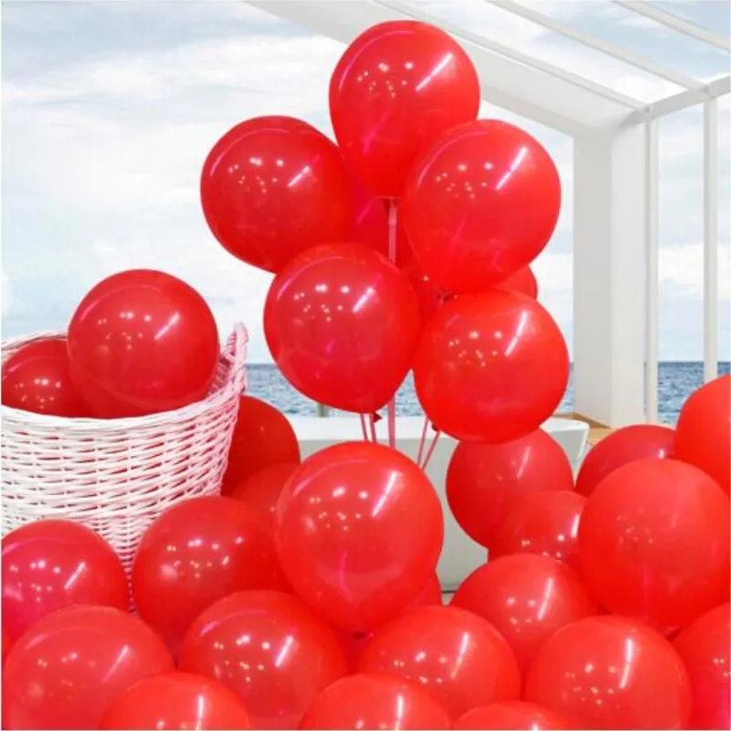 Вечерние шар 50pcs10Inch Толстая круглая латексная красными воздушными шарами