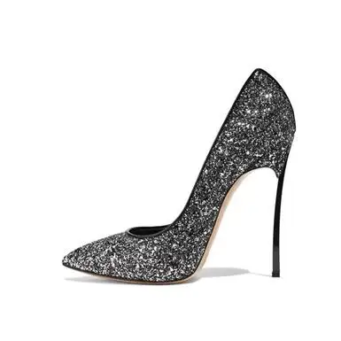 Туфли-лодочки UVRCOS свадебные с блестками заостренный носок высокий каблук модные