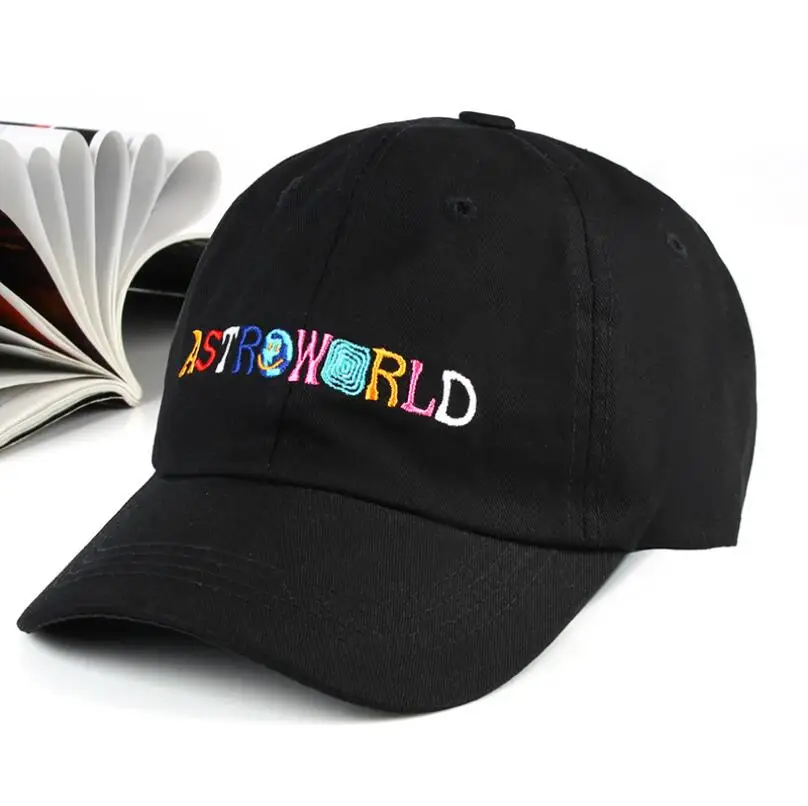 ASTROWORLD Бейсболки хлопок Трэвиса Скотта унисекс Astroworld папа шляпа вышивка Мужчины