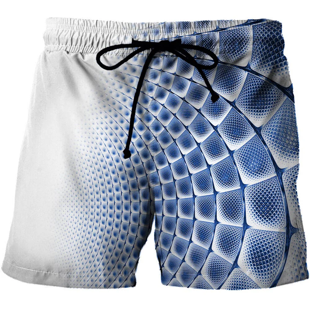 2021 Модные мужские шорты с 3D-принтом, повседневные быстросохнущие мужские пляжные шорты с геометрическим рисунком, спортивные шорты для отпуска