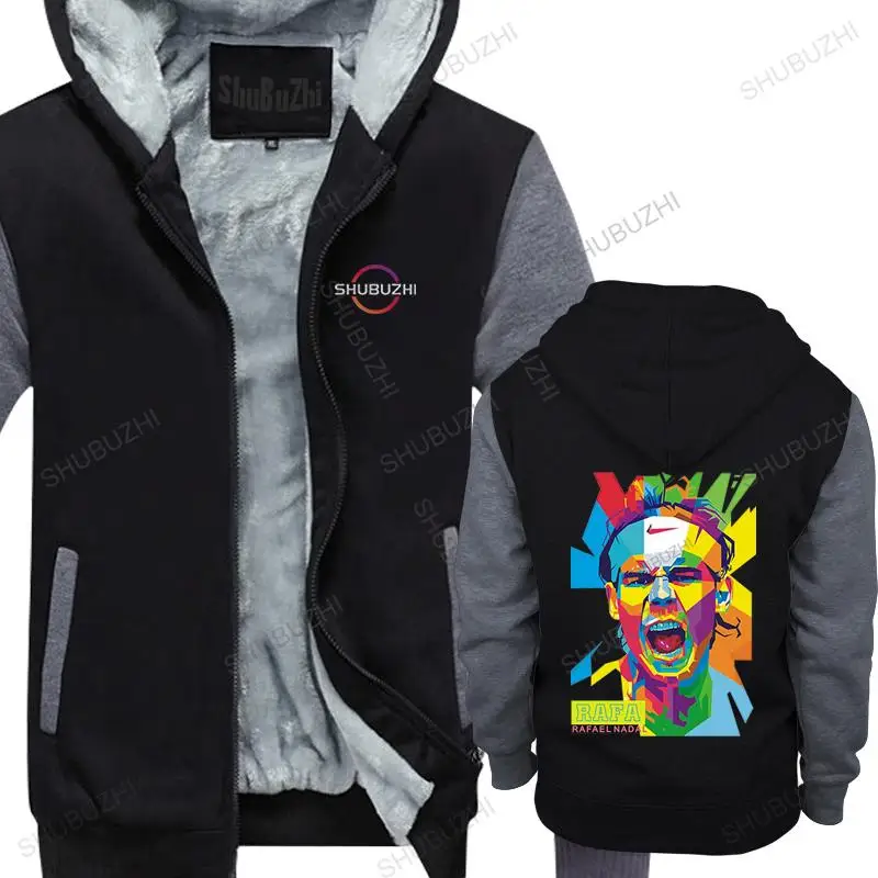 

new cotton thick hoody men brand sweatshirt hooded Spanish player Rafael Nadal Rafa man winter fleece hoodie warm zipper coat