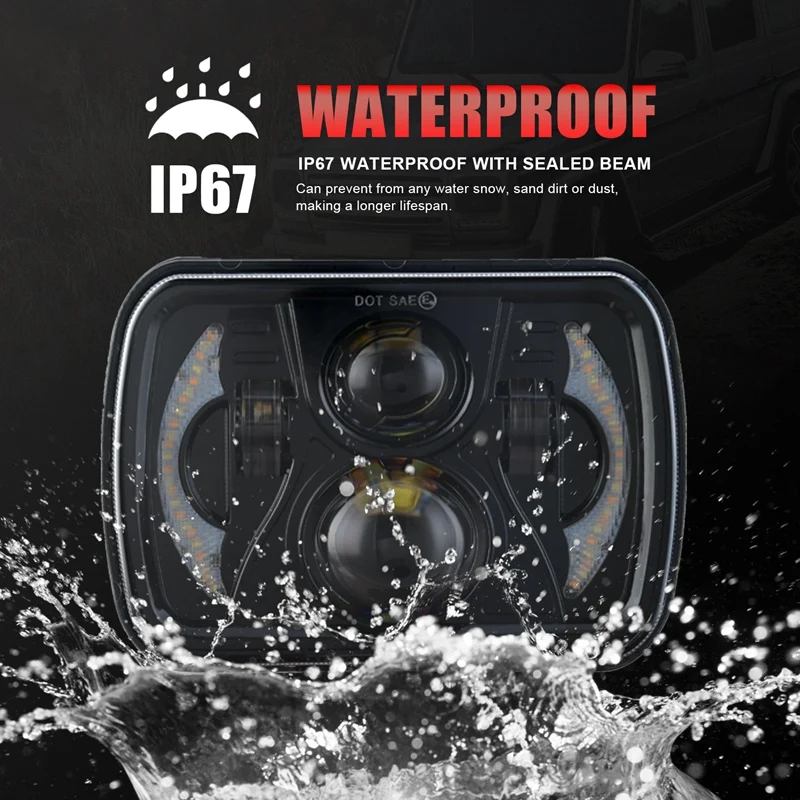 1 шт. H6054 7X6inch 5X7 дюймовый светодиодный проектор фары площади моря луч для Plym Dodge GMC