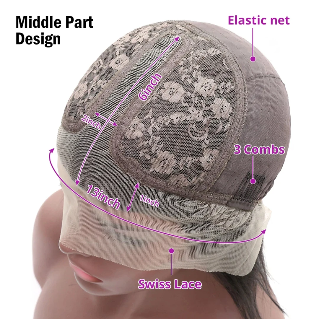 Парик из натуральных волос короткие прямые волосы 13 х1 т