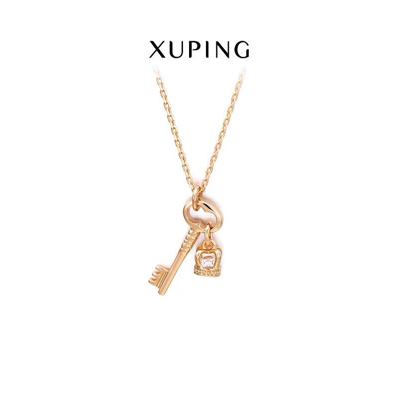 

Xuping Jewelry Korean Crown Key Temperament Simple Plated 18K Gold Manufacturers Wholesale Necklace Female YW-N1