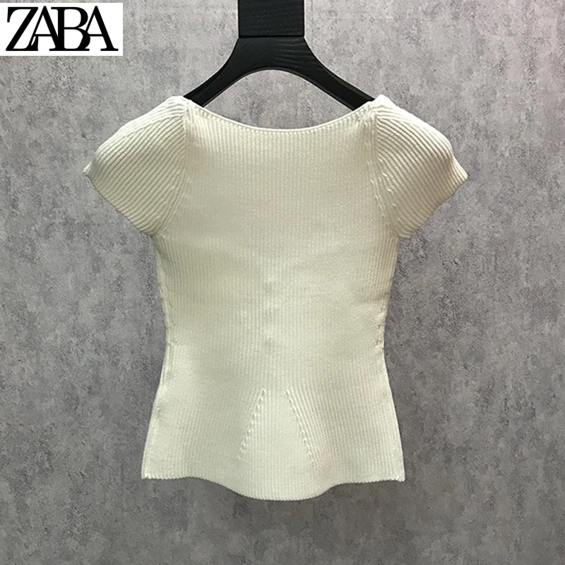 

ZABA Green Slim Shirts For Women Square Collar Short Sleeve Patchwork Diamond Chain Casual Blouses Female Summer Fashion