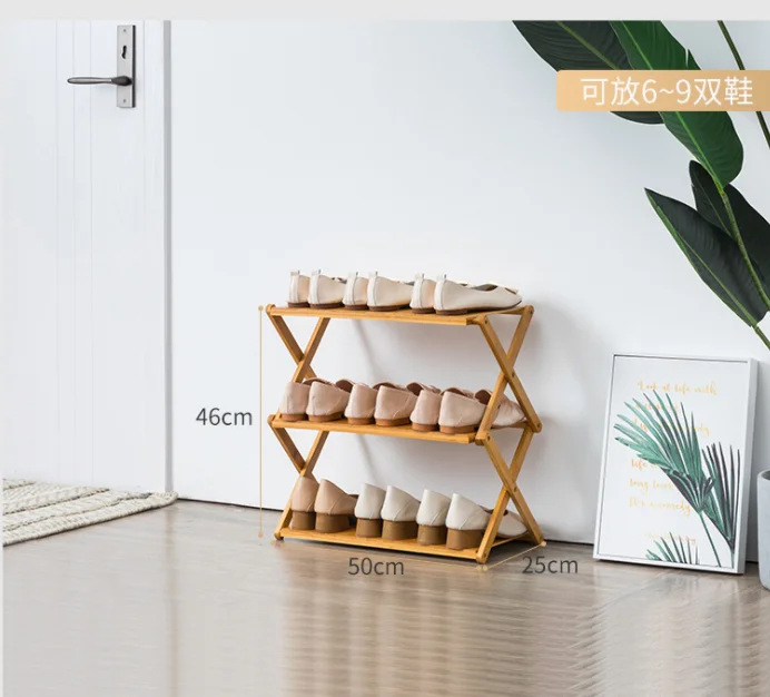 Недорогая Современная Портативная Складная бамбуковая деревянная стойка для