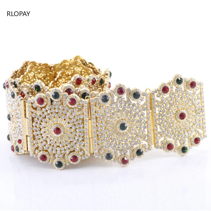 Luxury Shining Gold Moroccan Wedding Belt Full Stone Women Waist Chains for Gown Metal Bridal Dress with | Свадьбы и торжества
