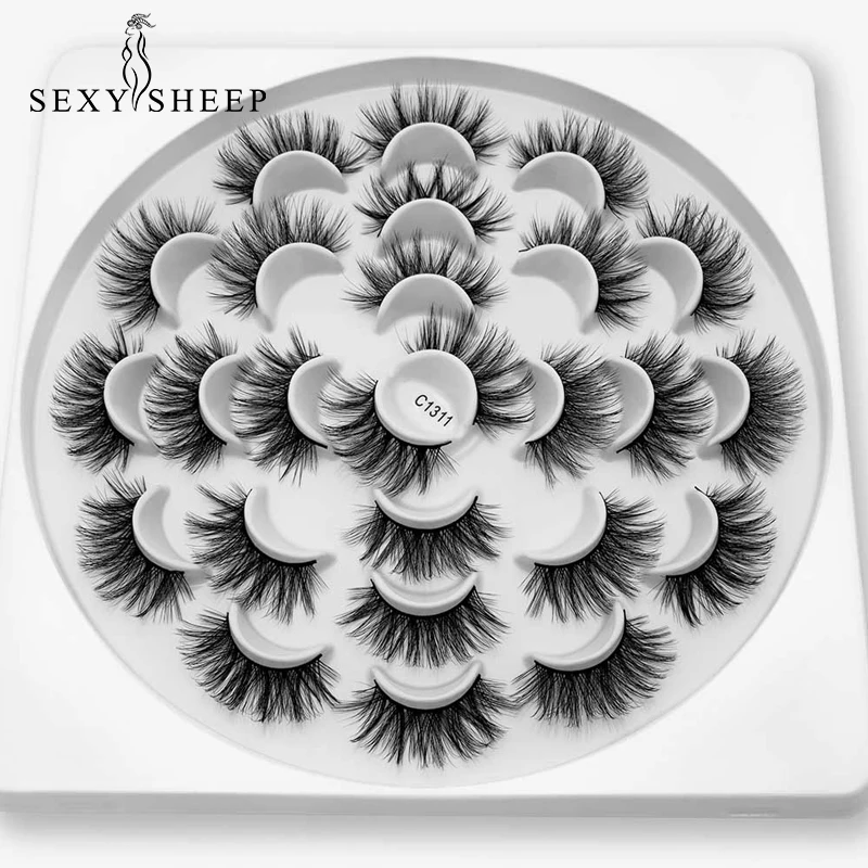SEXYSHEEP 5/8/13 пар искусственные 3D норковые ресницы натуральные длинные накладные