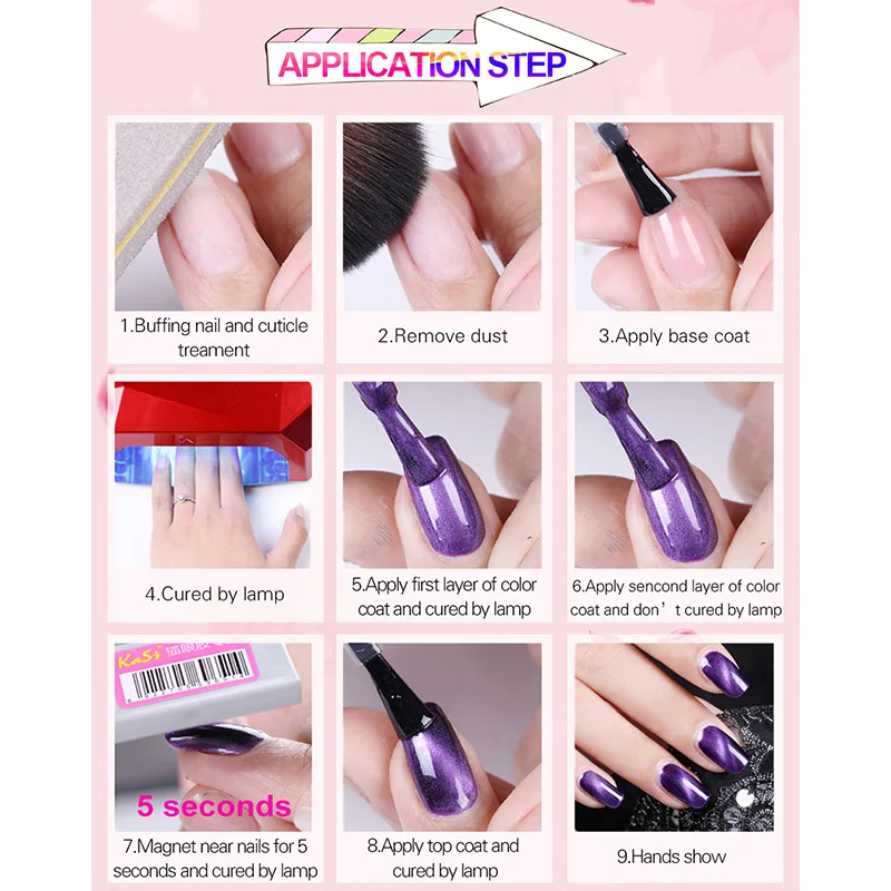 Гель лак для ногтей кошачий глаз Arte Clavo блестящий магнитный гель с 3D эффектом