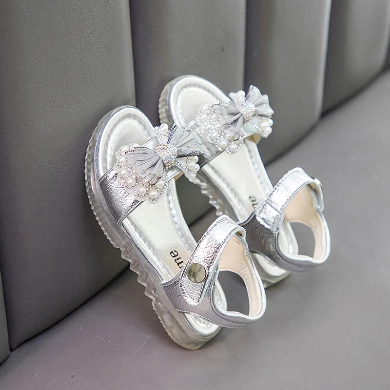 

Summer 2021 Kids Shoes Fashion Sweet Princess Children Sandals for Girls Toddler Baby Soft Breathable Out Bow Shoes