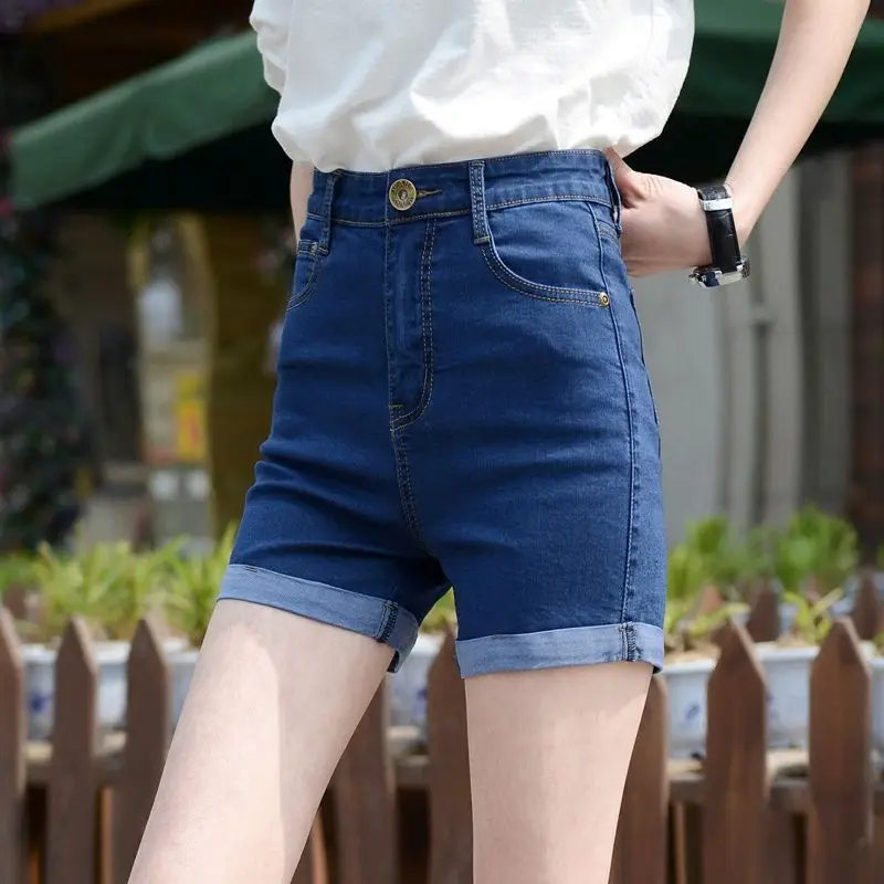 

Shorts Women's Summer 2019 New Summer Denim Shorts Women's Summer Thin Korean Version High Waist Slim Curling Size Joker