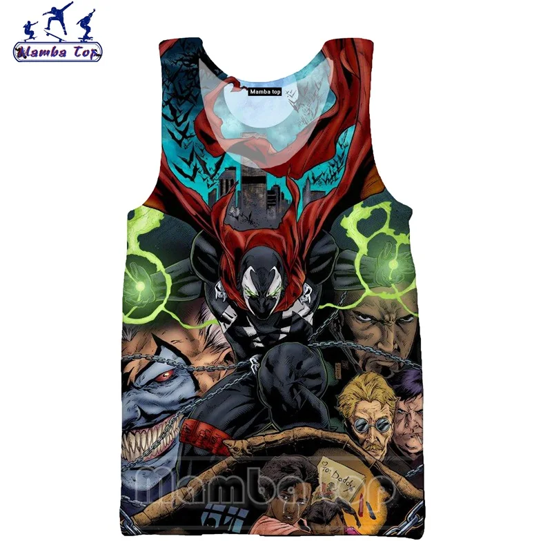 

Топ Mamba Новинка забавный жилет с 3D принтом аниме Спаун мужские майки Hellbringer спортивные женские мужские рубашки без рукавов дьявол Кемпинг ул...