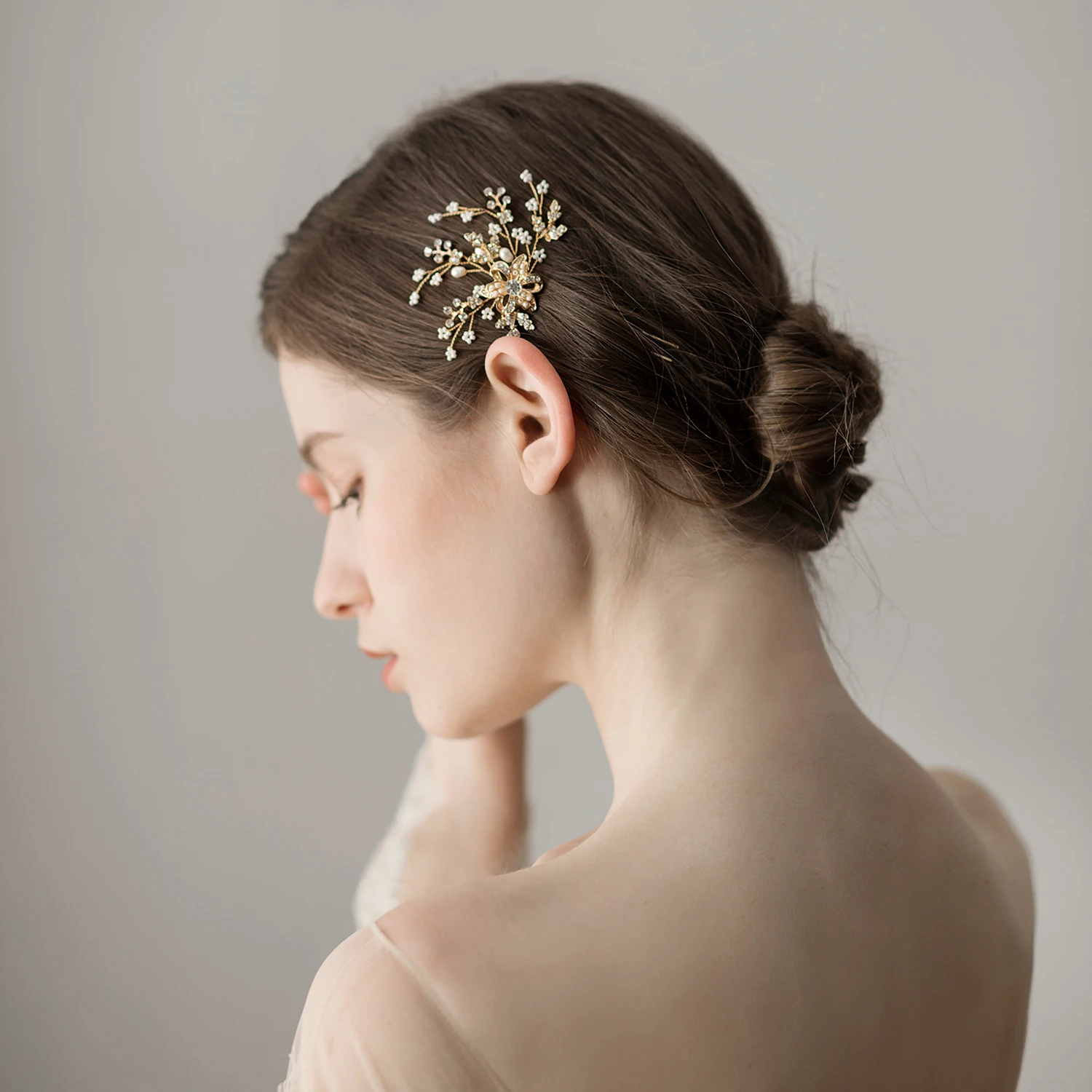 

O382 Women Vintage Perform Pageant Tiara Wedding Bridal Headdress Alloy Crystal Rhinestone Marriage Bride Pearl Hairnip