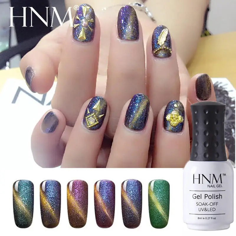 HNM 3D металлический хамелеоновый Гель-лак для ногтей с эффектом кошачий глаз