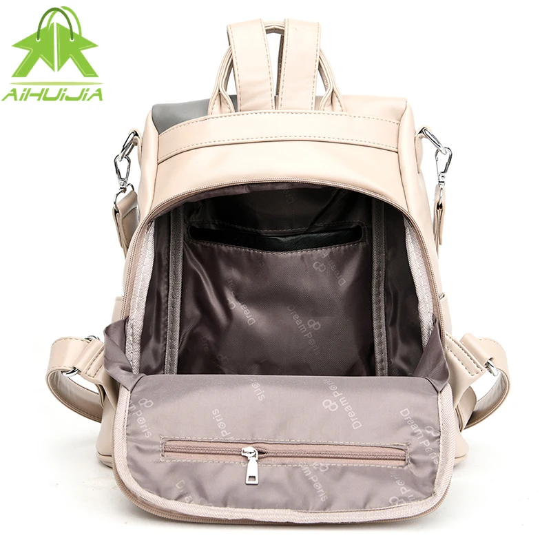 

Fashion High Quality Women Backpack Casual School Bag For Teen Girl Large Capacity Shoulder Bags 2021 Solid Color Lady Packbacks