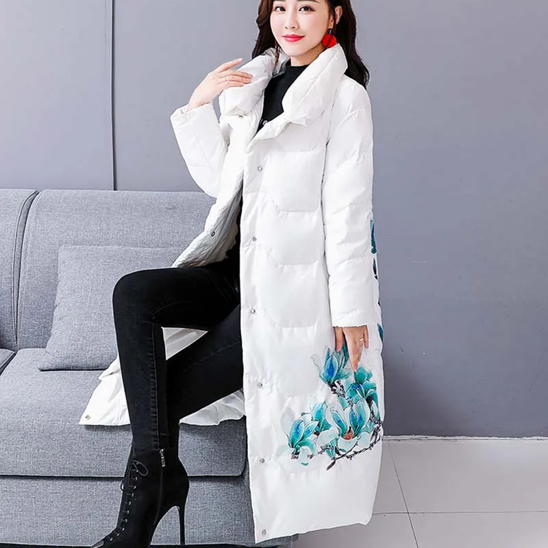 Зимняя женская хлопковая куртка в национальном стиле новинка 2020 Модное теплое