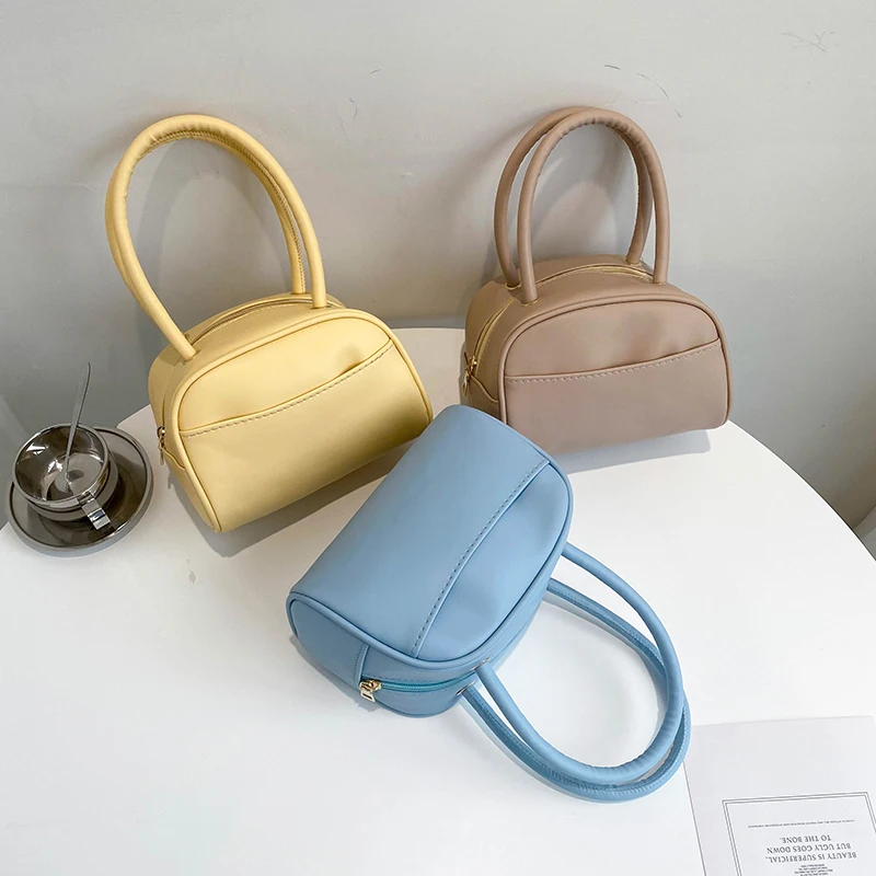 

Fashion PU Leather Women Small Square Shoulder Bags Retro Design Ladies Mini Handbags Solid Color Female Daily Purse Tote Bag