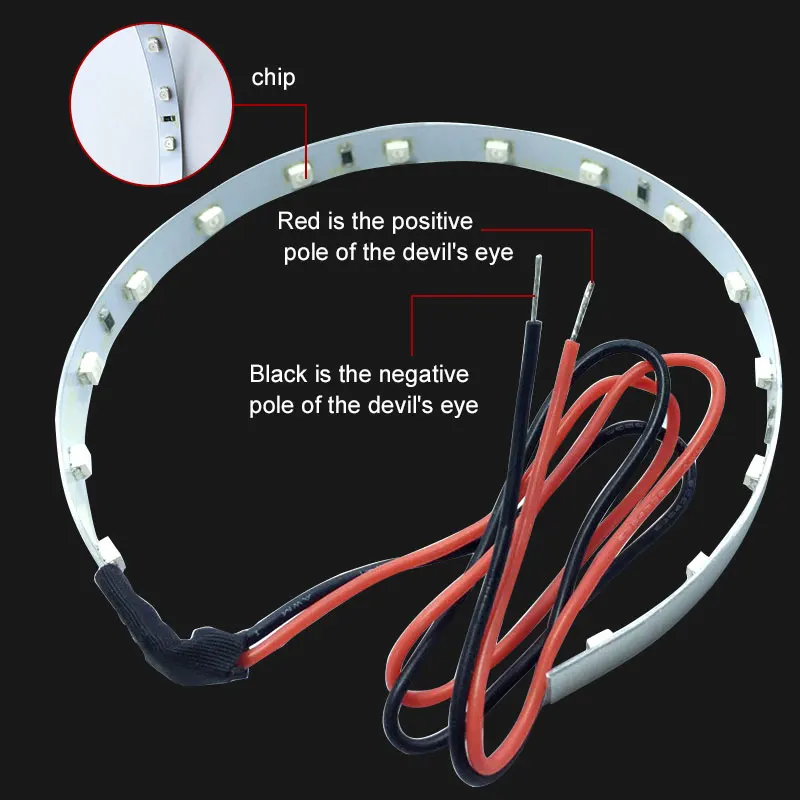 LED Light Strip Devil eyes 360 Degree Ring Day running light fog car 3.0 inch Projector lens Headlight Retrofit | Автомобили и