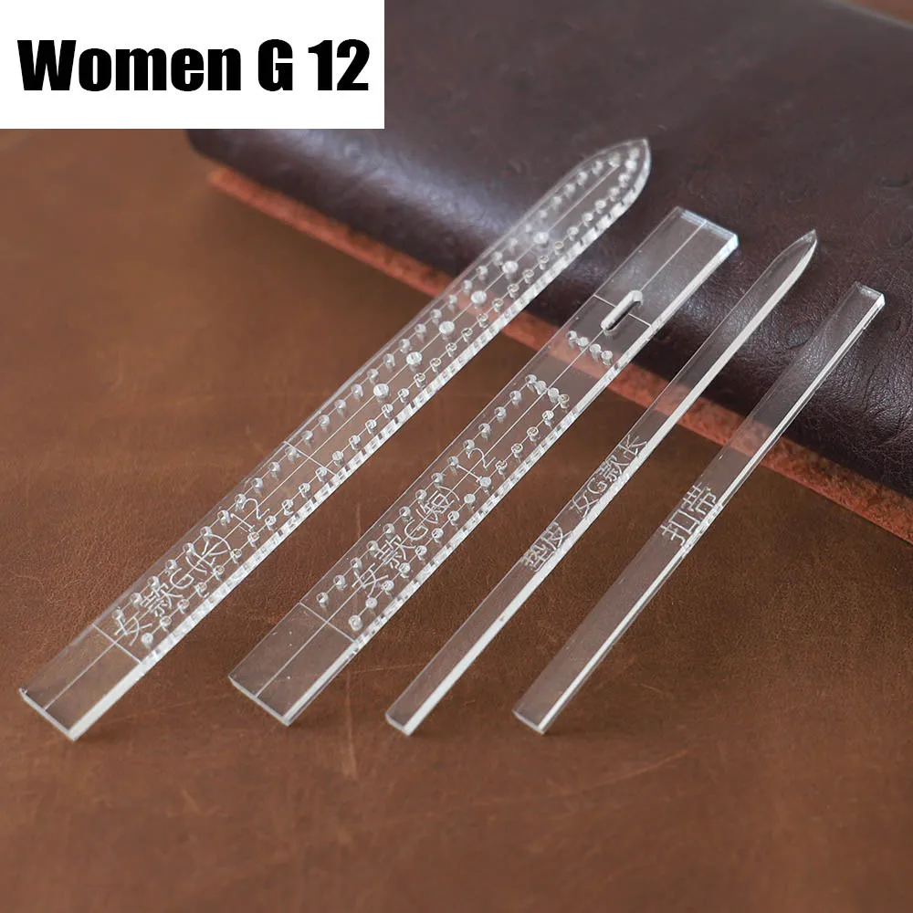 WOMEN-G12-1SET Прозрачный акриловый ремешок для часов, трафарет, шаблон, сделай сам, кожаный инструмент для рукоделия, товары для дома, принадлежности для наручных часов, форма для мужчин - Цвет: WOMEN-G12-1SET