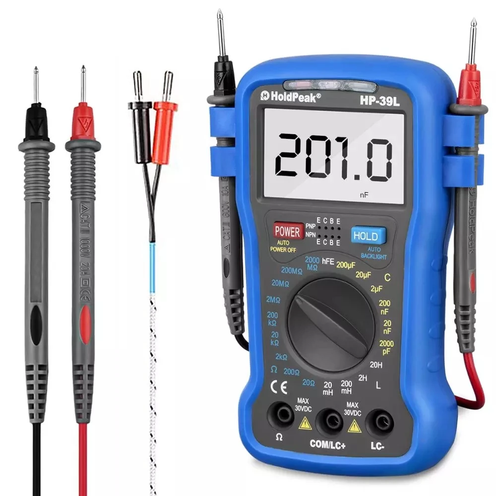 HoldPeak HP 39L ЖК цифровой Измеритель LCR сопротивления емкости и индуктивности тестер