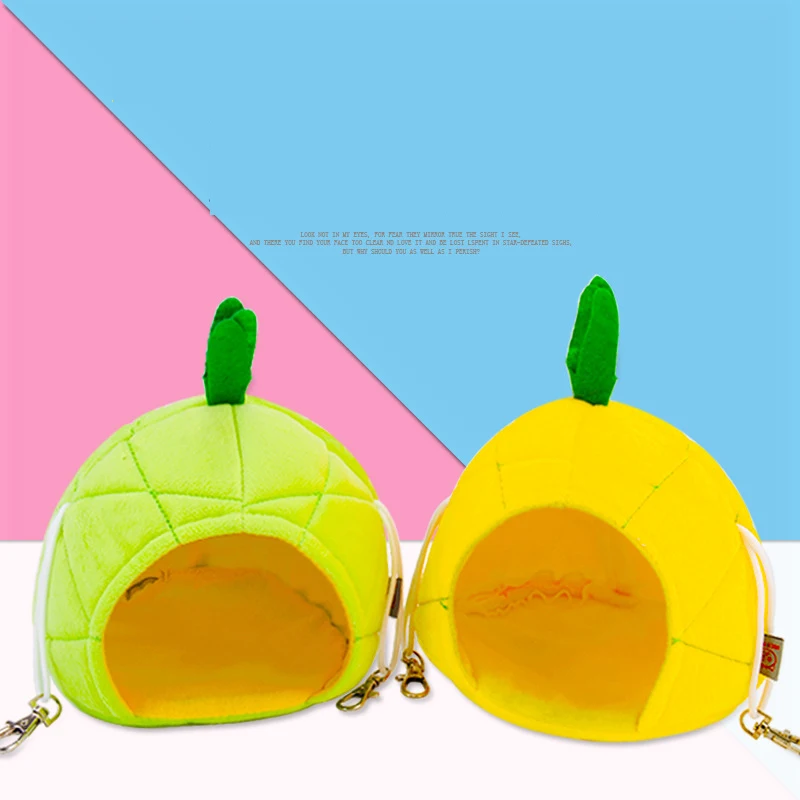 

Small Pet Cartoon Fruit Nest Guinea Pig Cotton Pet Nest Winter Warm Cabin Squirrel Golden Bear Hanging Bedroom Pineapple Shape