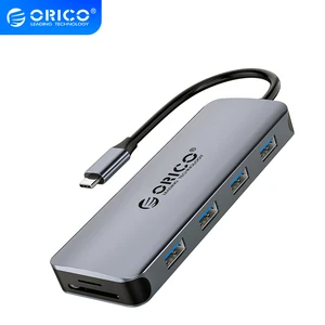 orico usb c hub to usb3 0 hdmi compatible vga 100w pd rj45 card reader audio adapter dock for macbook pro accessories splitter free global shipping