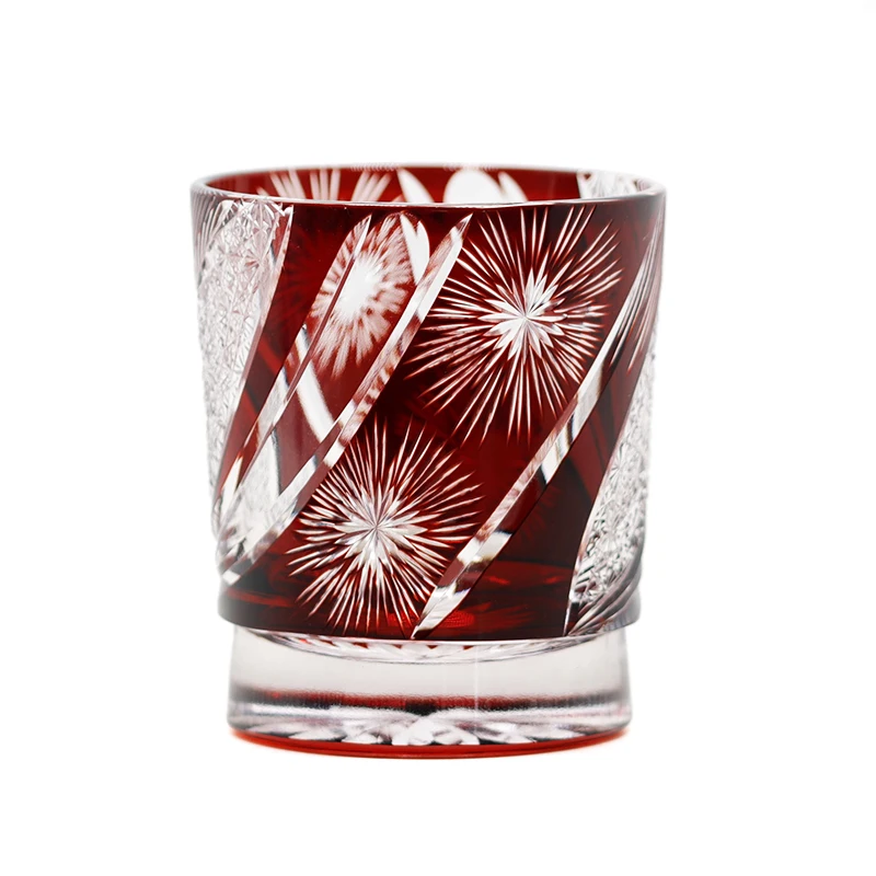 

Стакан японской огранки Edo Kiriko, стакан старого образа, кристальная чашка для виски в стиле фейерверка с подарочной коробкой 210616-56