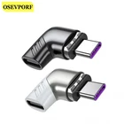 Магнитный Переходник USB Type-C на 90 градусов, 100 Вт, для Macbook Pro, Huawei, Xiaomi 4,0